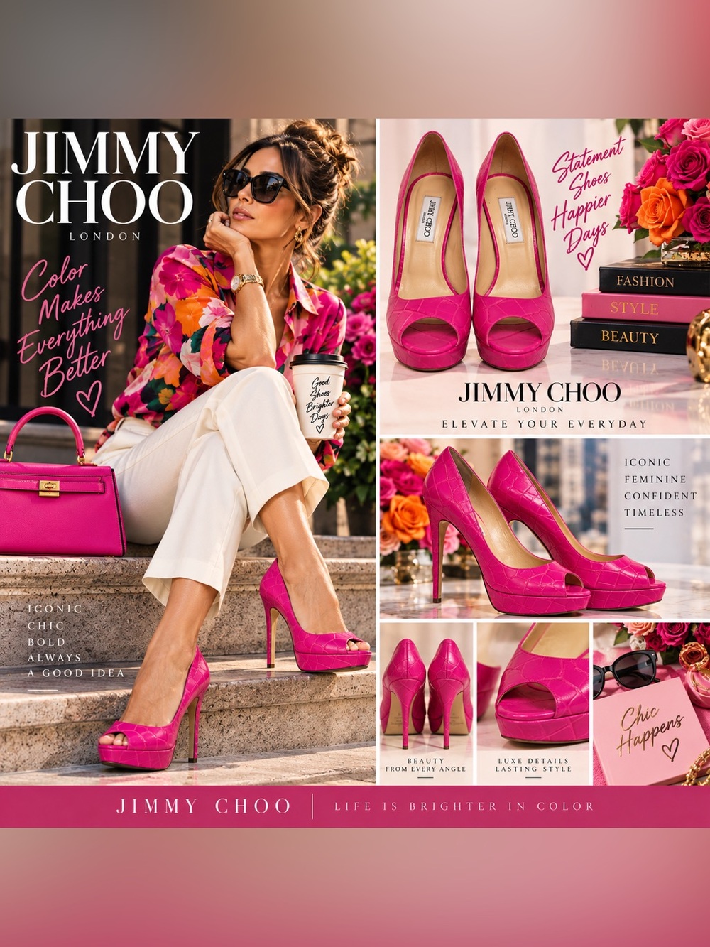 Jimmy Choo Platform Peep Toe Shoes